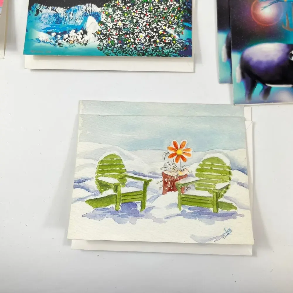 26 Blank Vintage Holiday Greeting Cards Assorted Designs 5.5